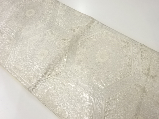 アンティーク　亀甲繋ぎに華紋織出し袋帯（材料）